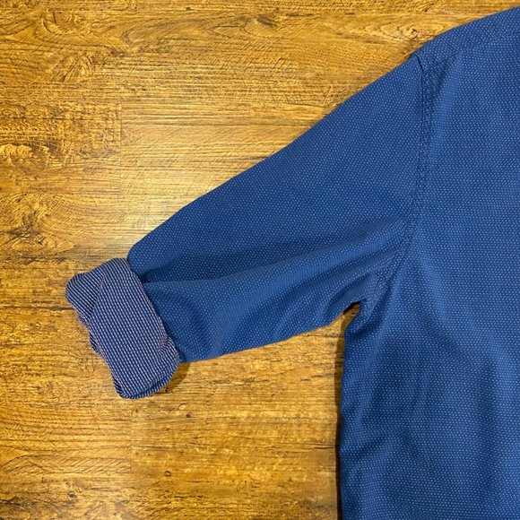 Carbon 2 Cobalt Blue Colorful Polka Dot Pointillism Button Down Shirt Men's 2XL - Picture 5 of 11